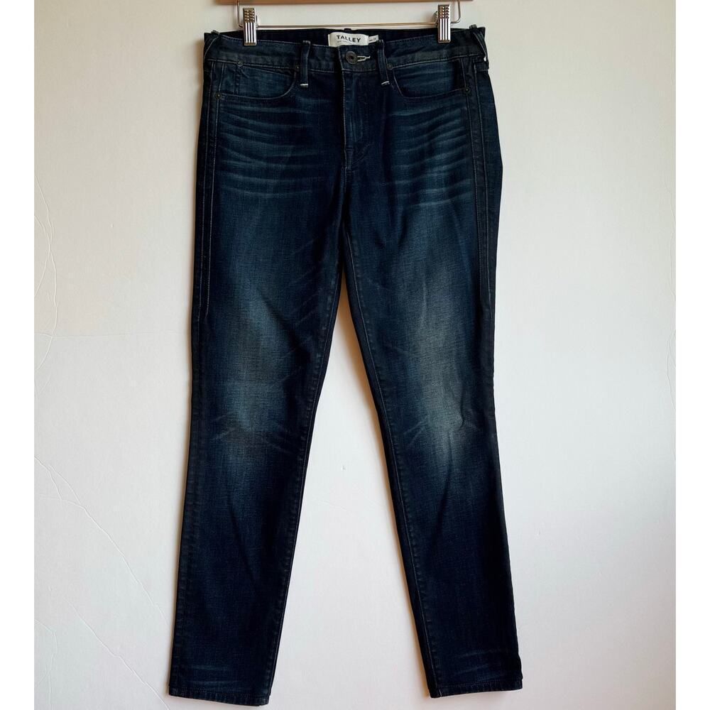 Talley Myles Jeans Mid Rise Skinny Dark Wash Faded Designer Denim Size 28 NY LA